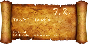 Takó Klaudia névjegykártya