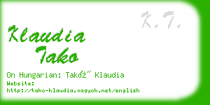 klaudia tako business card